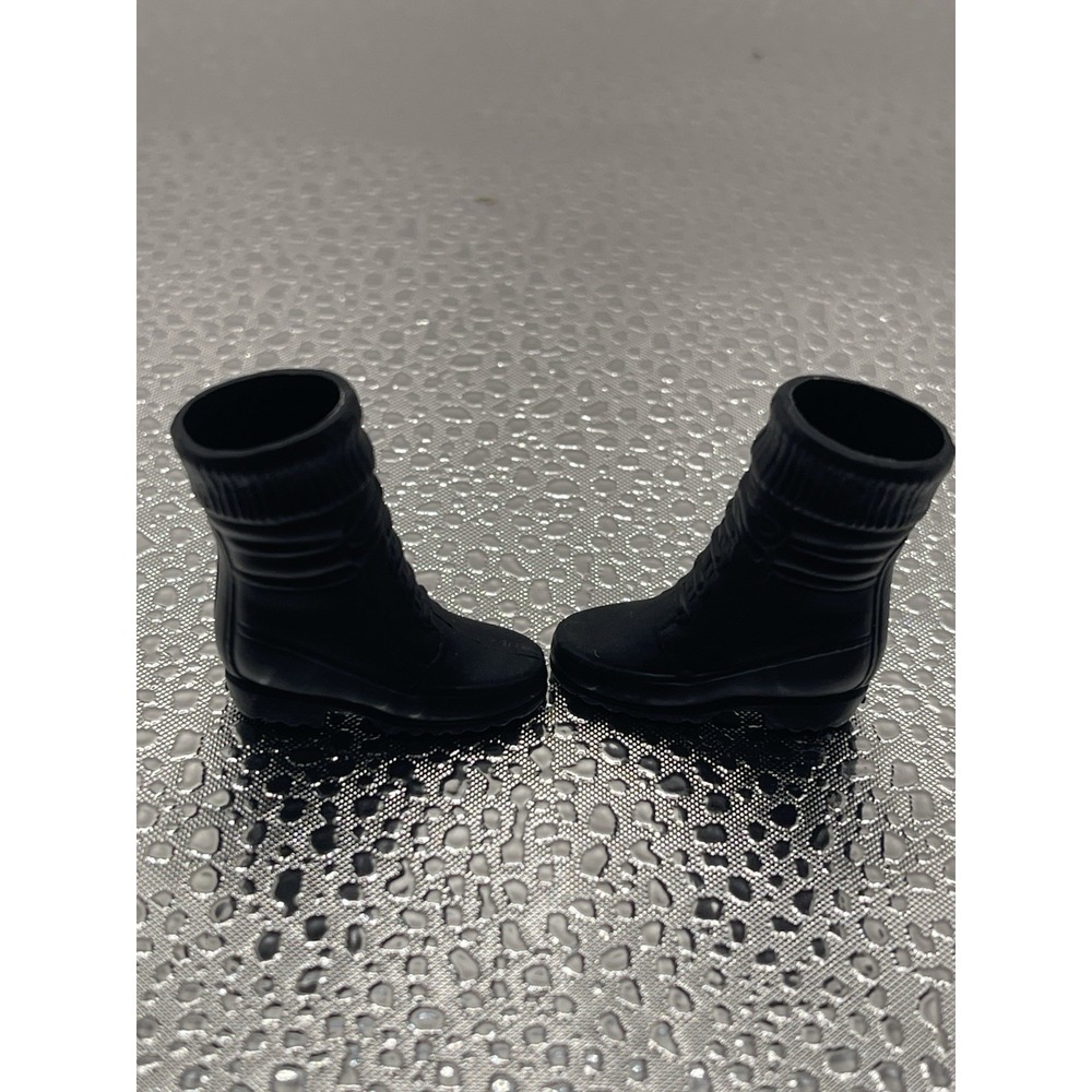 BARBIE SHOES HIKING BOOTS BLACK PLASTIC SOCKS FASHION STYLE CUTE DOLL SHOES 10 - Picture 5 of 6